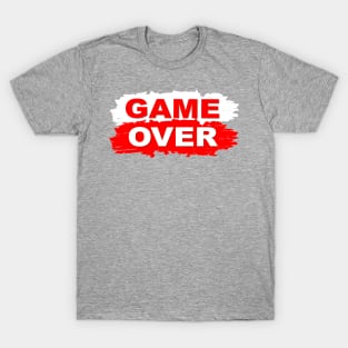 GAME-OVER,-RED,-WHITE T-Shirt